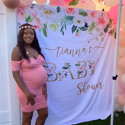 Custom Baby Shower Backdrop for Girl/ Floral Photobooth Backdrop