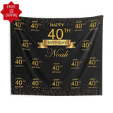 Step, Repeat Black and Gold Glitter Backdrop - iJay Backdrops
