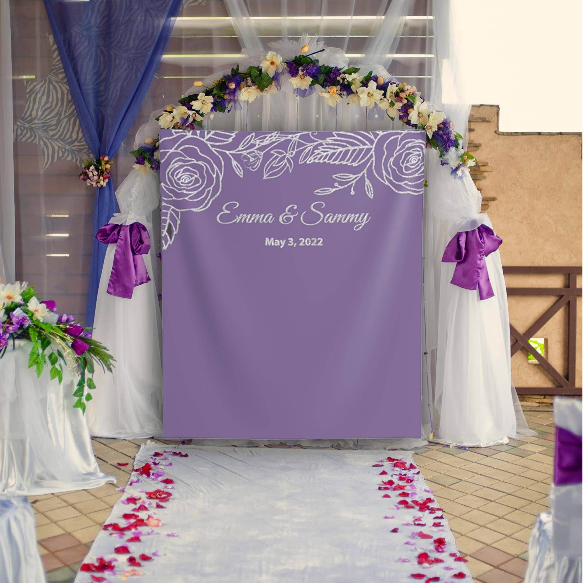Purple and Silver Wedding Backdrop - iJay Backdrops