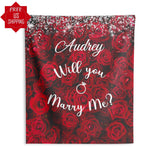 Artificial Red Roses Proposal Backdrop - iJay Backdrops