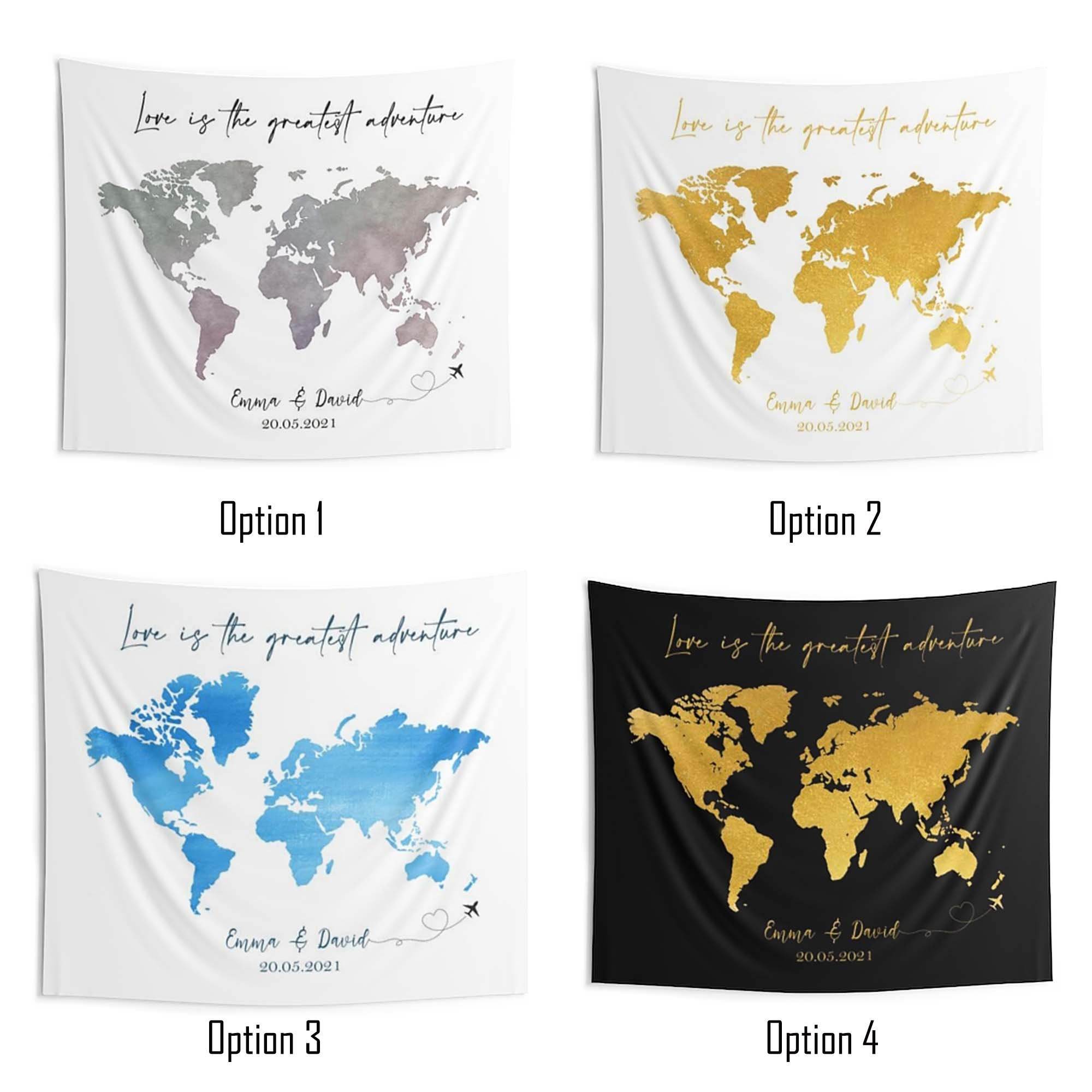 Adventure Wedding Backdrop, World Map Travel Backdrop - iJay Backdrops