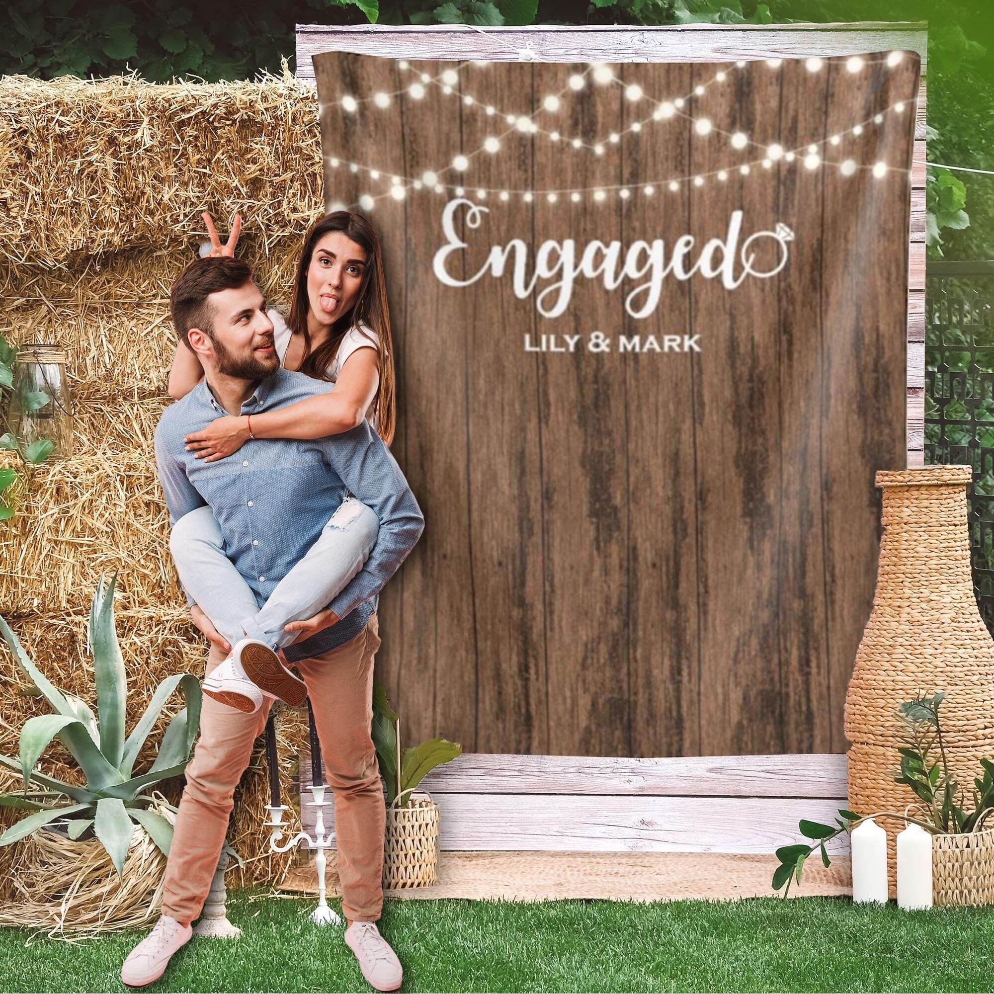 Rustic Engagement Backdrop, Proposal Backdrop - iJay Backdrops
