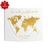 Adventure Wedding Backdrop, World Map Travel Backdrop - iJay Backdrops