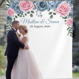 Pink, Dusty Blue Wedding Backdrop