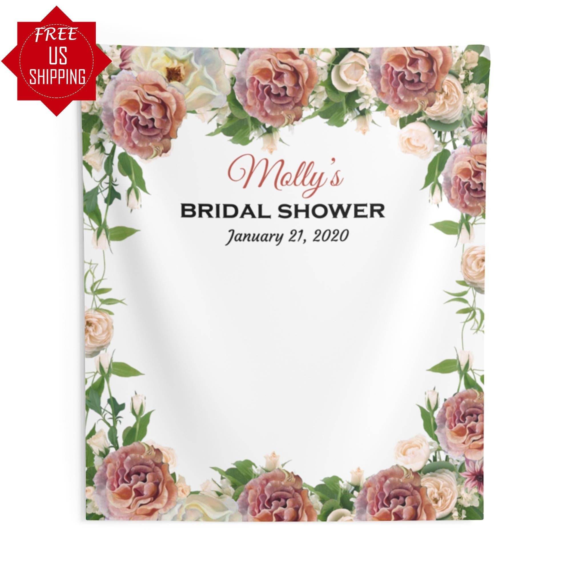Dusty Pink Boho Bridal Shower Backdrop - iJay Backdrops