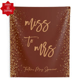 Miss to Mrs Backdrop, Terracotta Bridal Shower Backdrop - iJay Backdrops