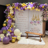 Purple Princess Baby Shower Backdrop Lavender Fairytale Decor Royal Shower Little Princess Once Upon A Time Castle Baby Shower Banner - iJay Backdrops