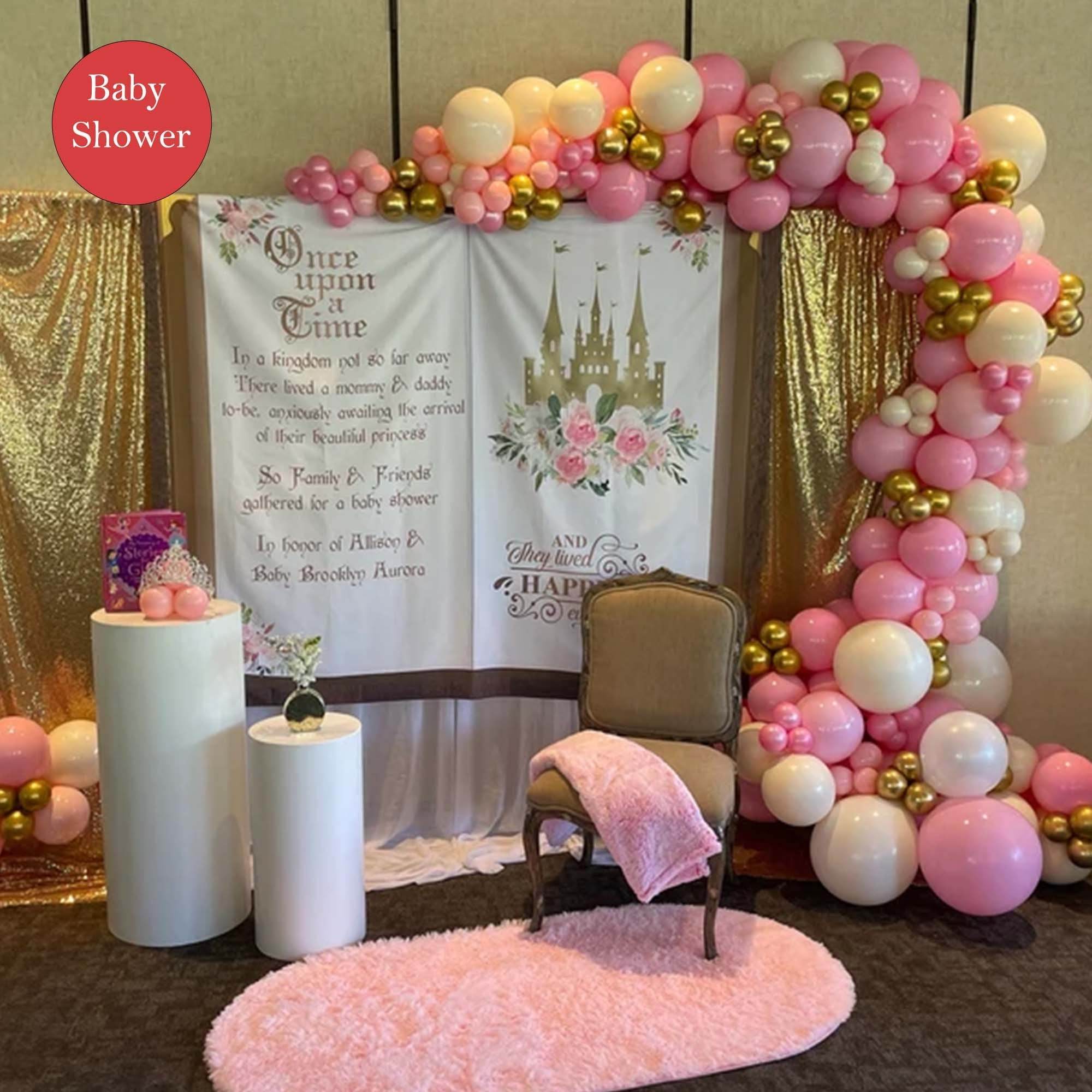 Princess Party Decoration Girl Birthday Backdrop Princess Baby Shower Banner Bridal shower Backdrop Fairytale Wedding Photo Booth Castle - iJay Backdrops