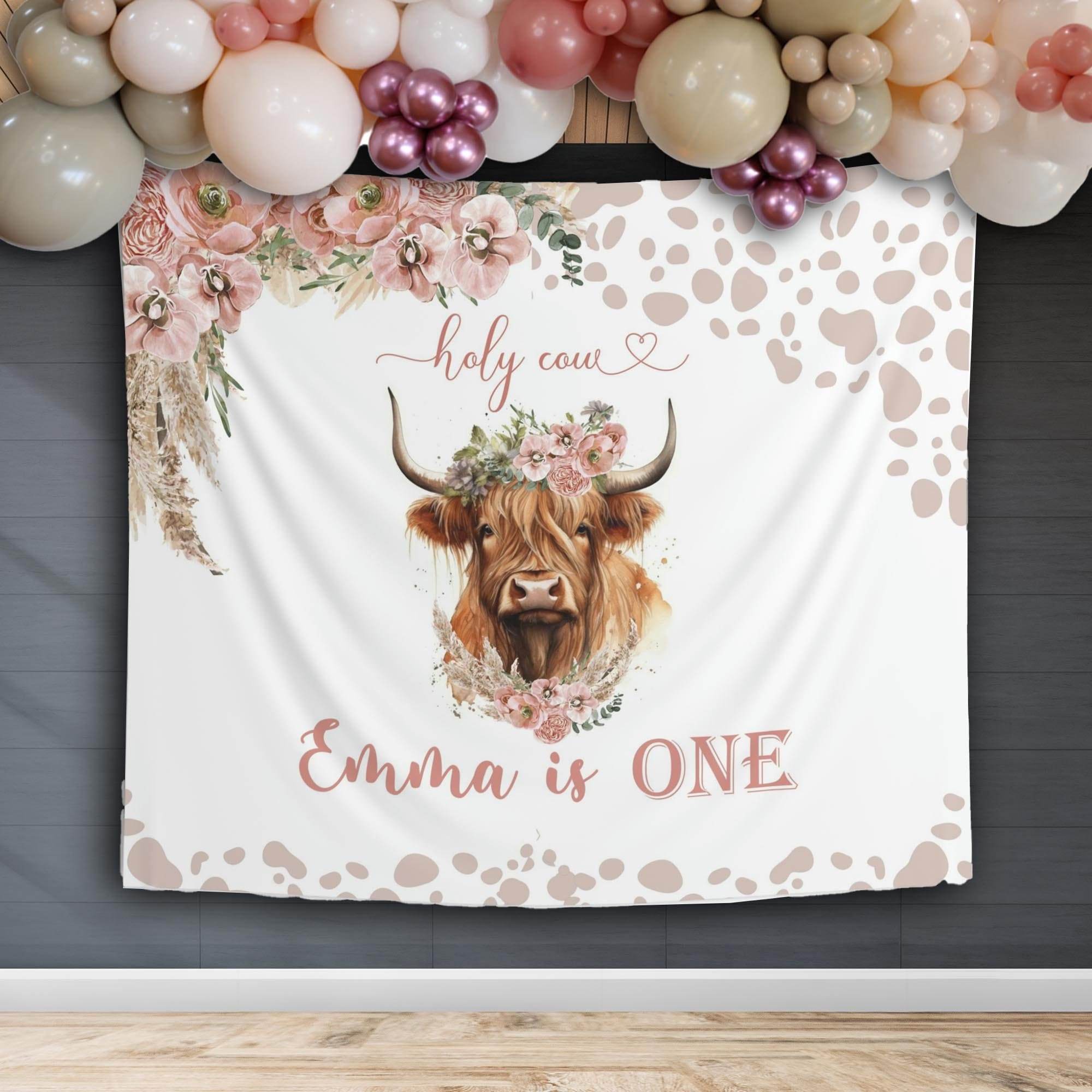 Highland First Birthday Cow Backdrop - iJay Backdrops