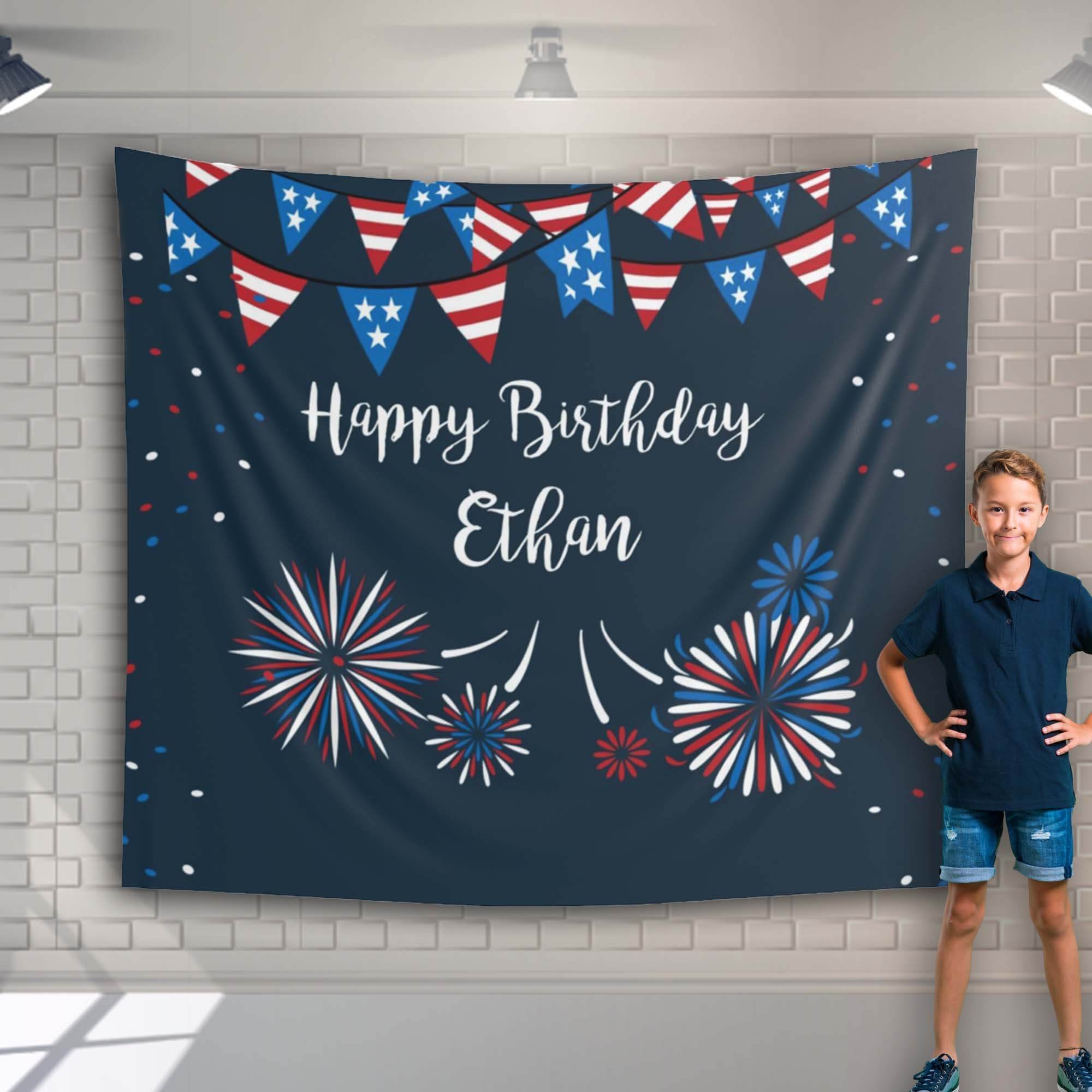 Independence Day Patriotic Birthday Backdrop - iJay Backdrops