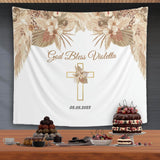 Boho Baptism Holy Communion Pampas Backdrop - iJay Backdrops