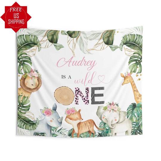 Girl Wild One First Birthday Backdrop - iJay Backdrops