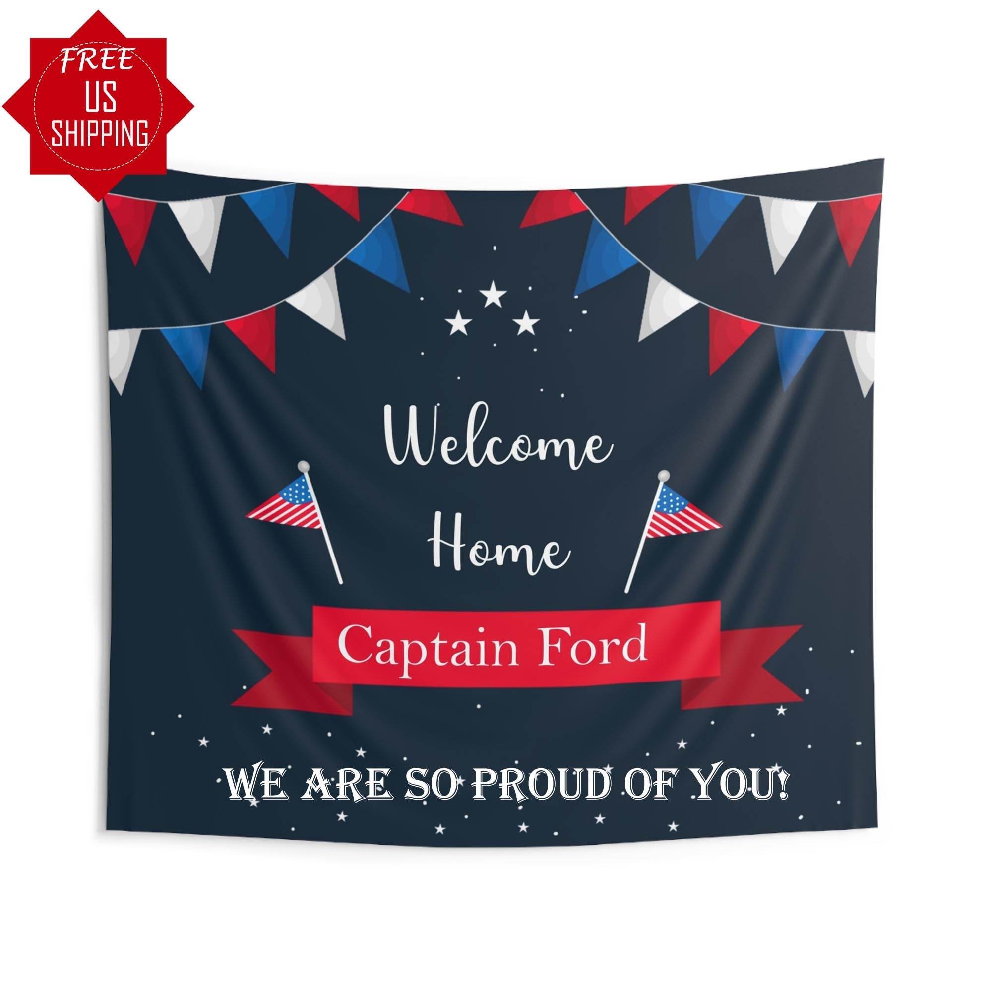 Welcome home military backdrop, Army Homecoming Banner, Memorial day Decoration, Military Backdrop, Patriotic Banner, Independence Day Sign - iJay Backdrops