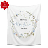 Blue Wildflower Future Mrs. Backdrop - iJay Backdrops