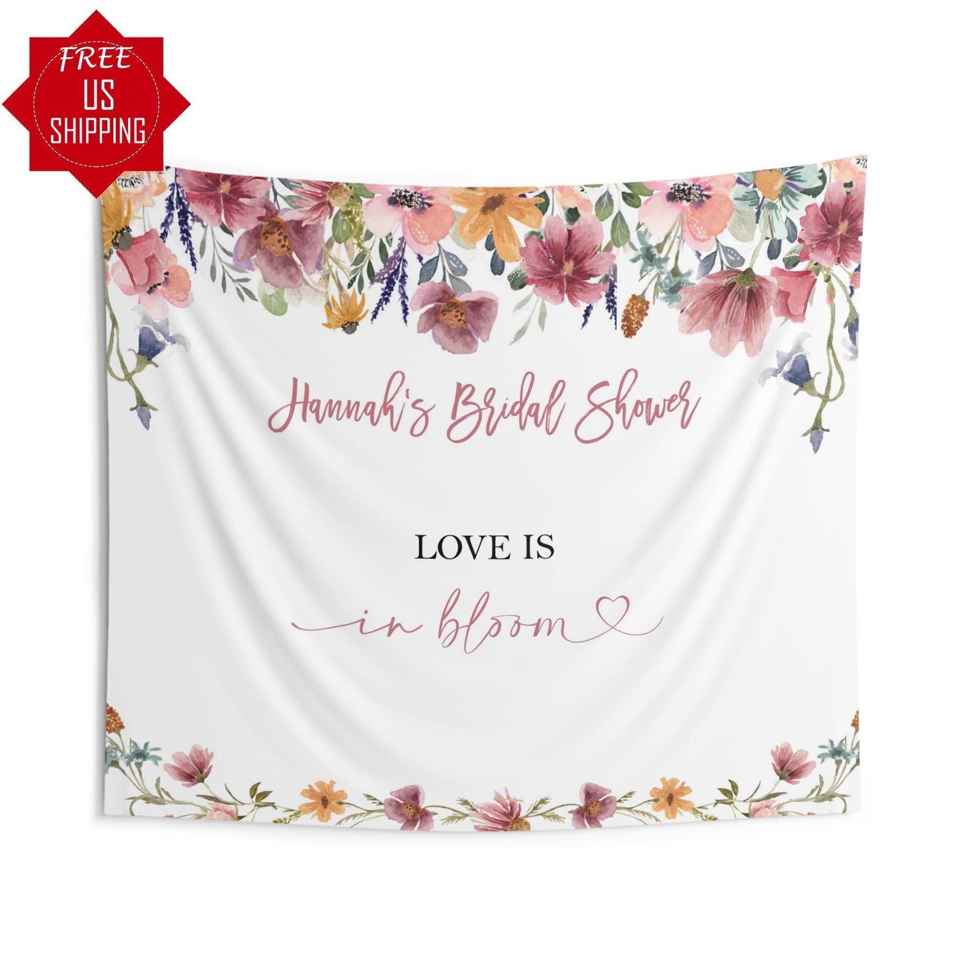 Love in Bloom Bridal Shower Backdrop - iJay Backdrops