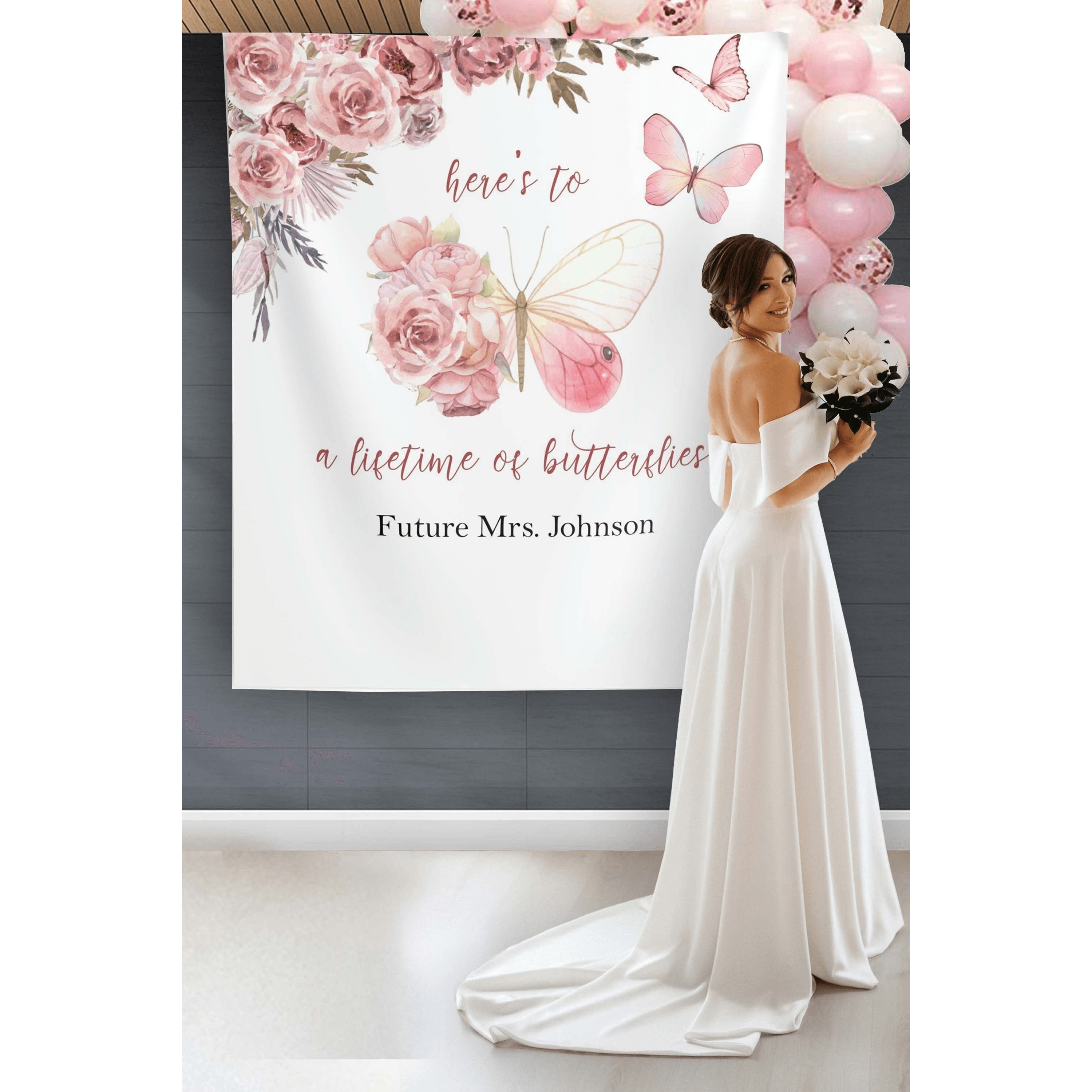 Butterfly Bridal Shower Backdrop, Lifetime of Butterflies - iJay Backdrops