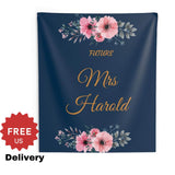 Navy Blue and Blush Bridal Shower Backdrop - iJay Backdrops