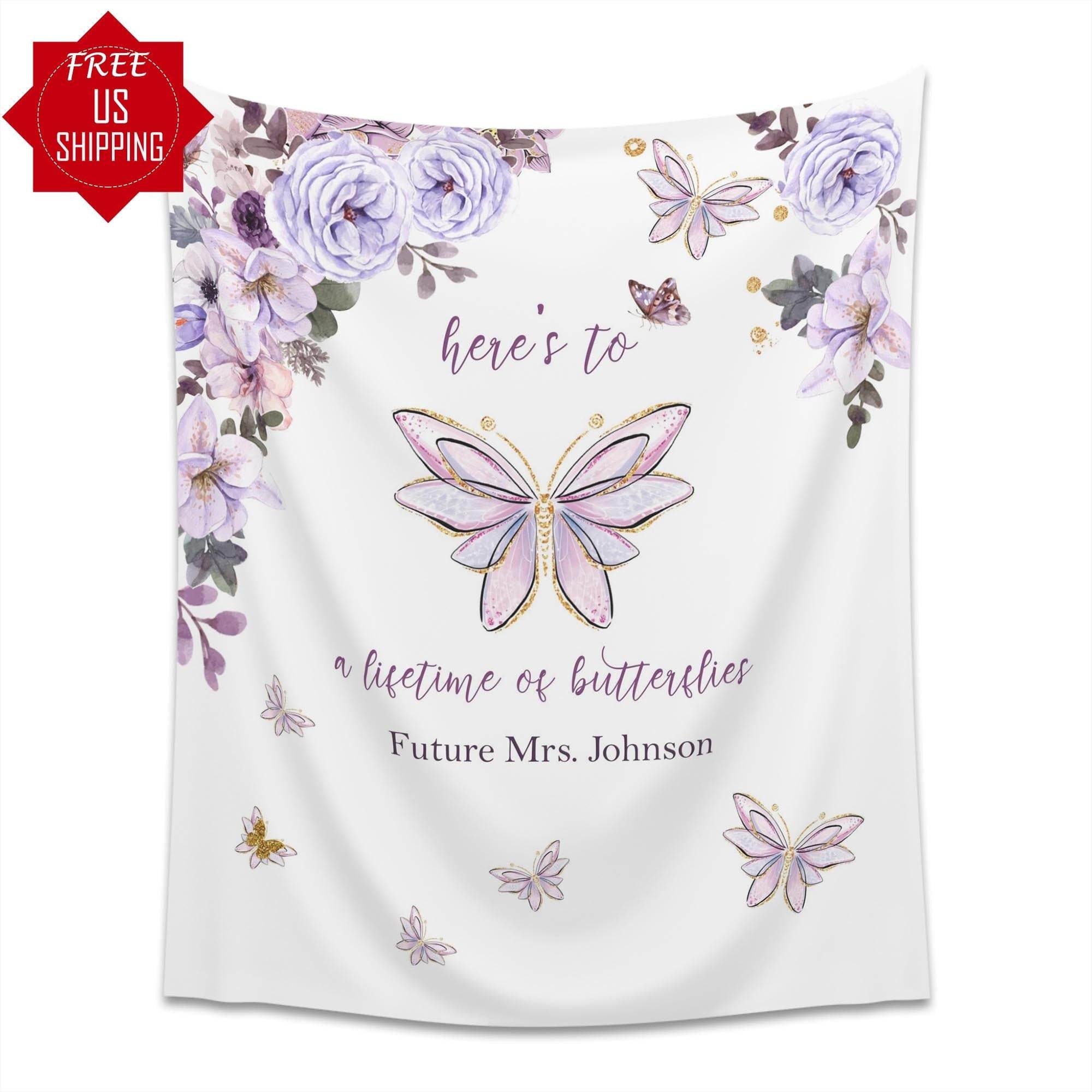Purple Butterfly Future Mrs. Backdrop - iJay Backdrops