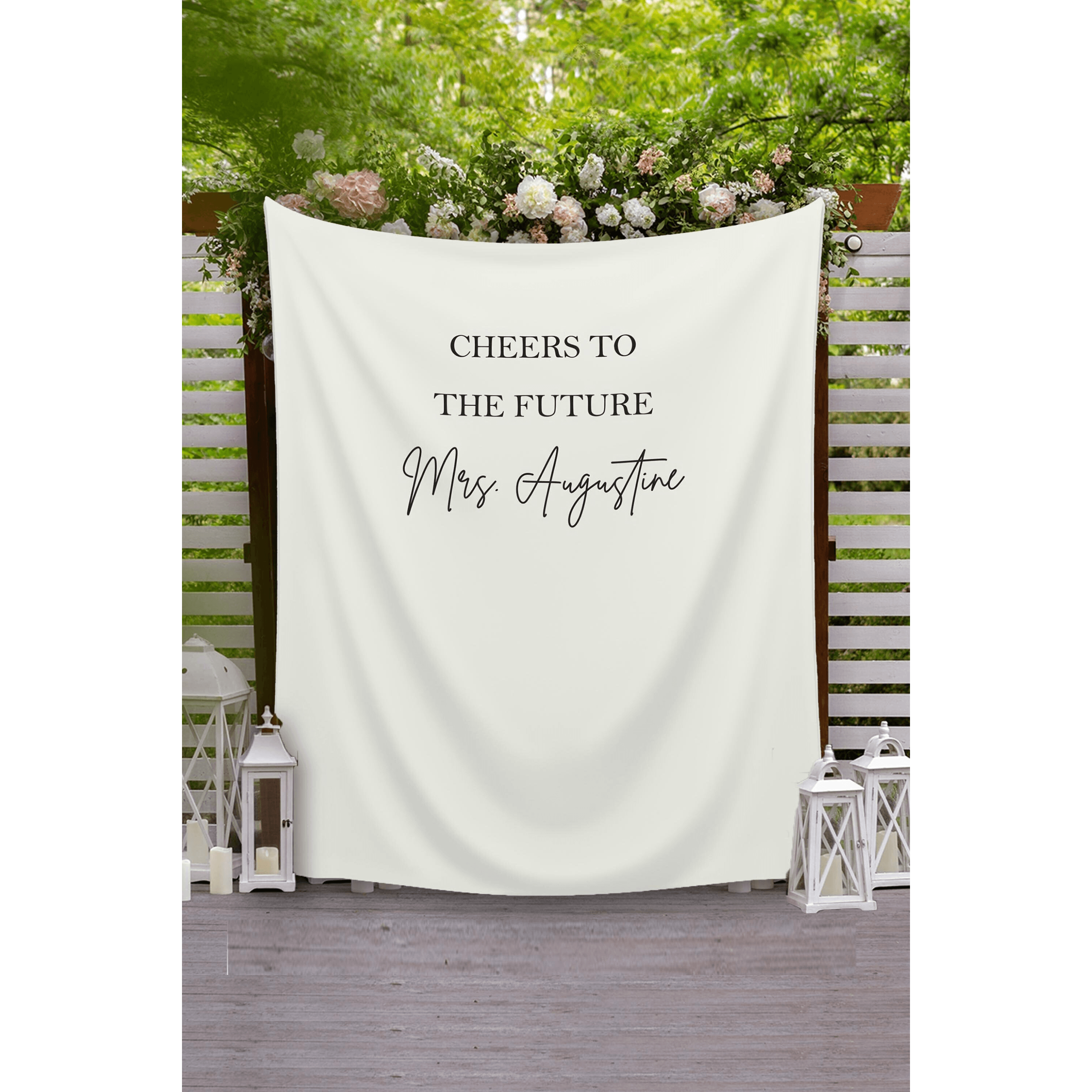 Simple Future Mrs Backdrop, Bridal Shower Decoration, Bride to Be Banner, Wedding Shower Tapestry, Script Modern Backdrop, Backyard Decor - iJay Backdrops