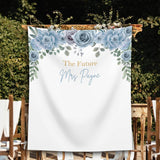 Blue floral Future Mrs Backdrop