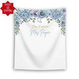 Blue floral Future Mrs Backdrop - iJay Backdrops
