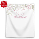 Pink Wildflower Bridal Shower Backdrop - iJay Backdrops