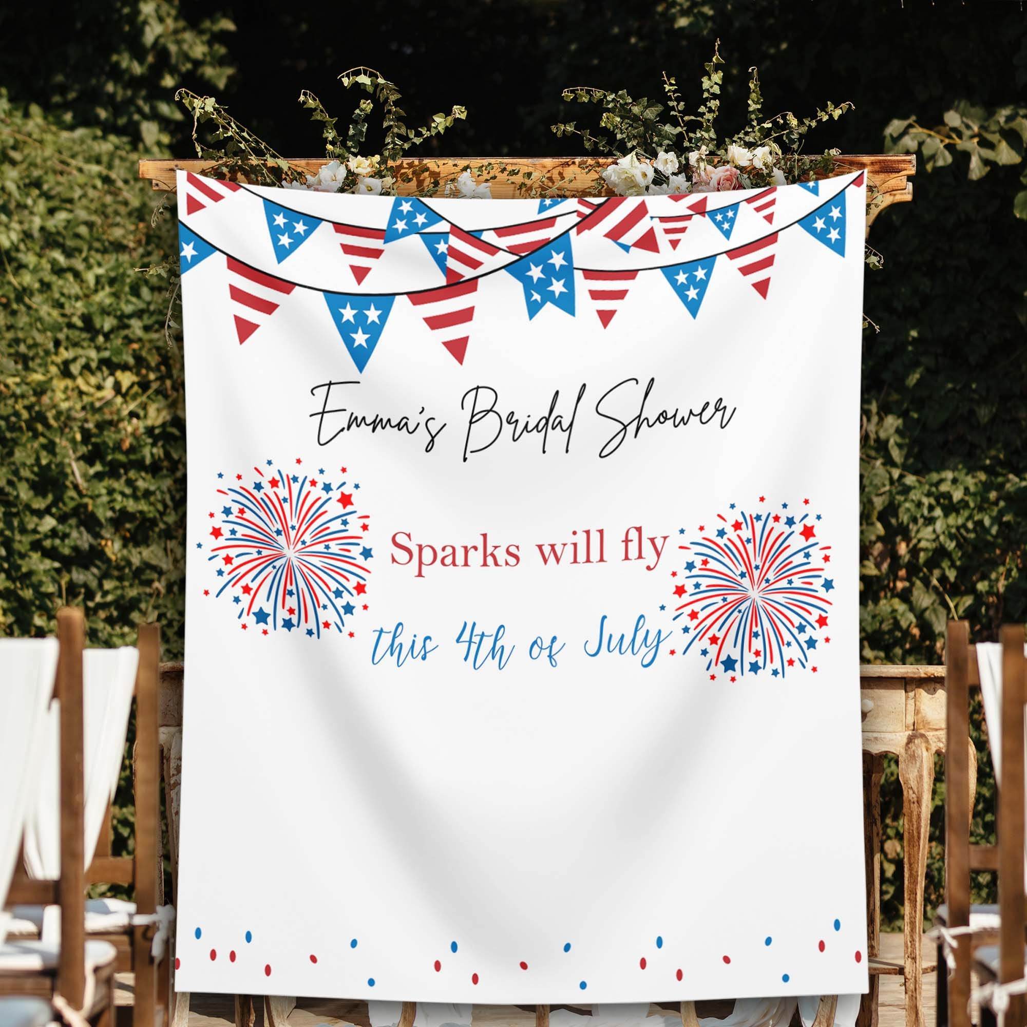 4th of July, Independence Day Bridal Shower Backdrop - iJay Backdrops