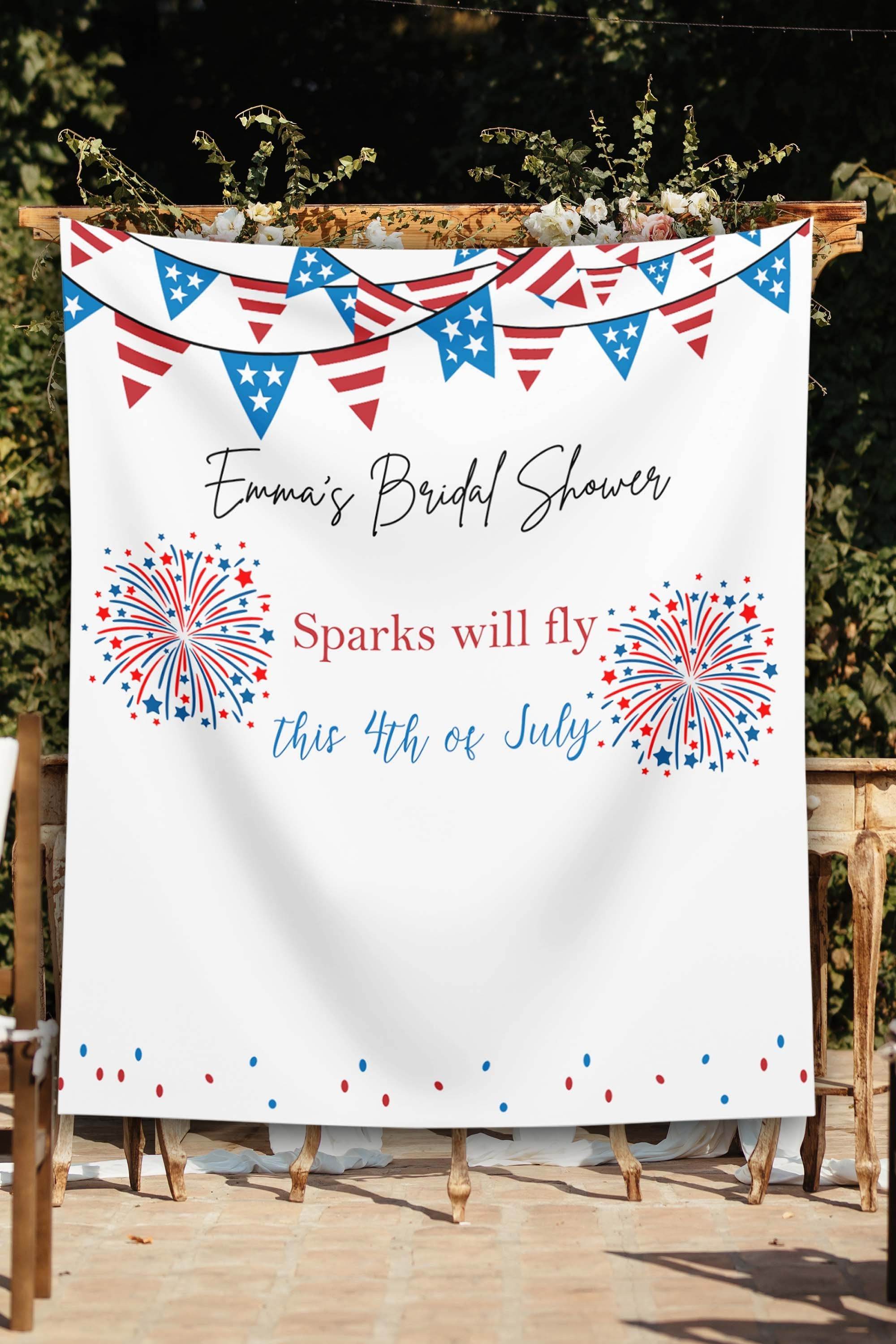 4th of July, Independence Day Bridal Shower Backdrop - iJay Backdrops