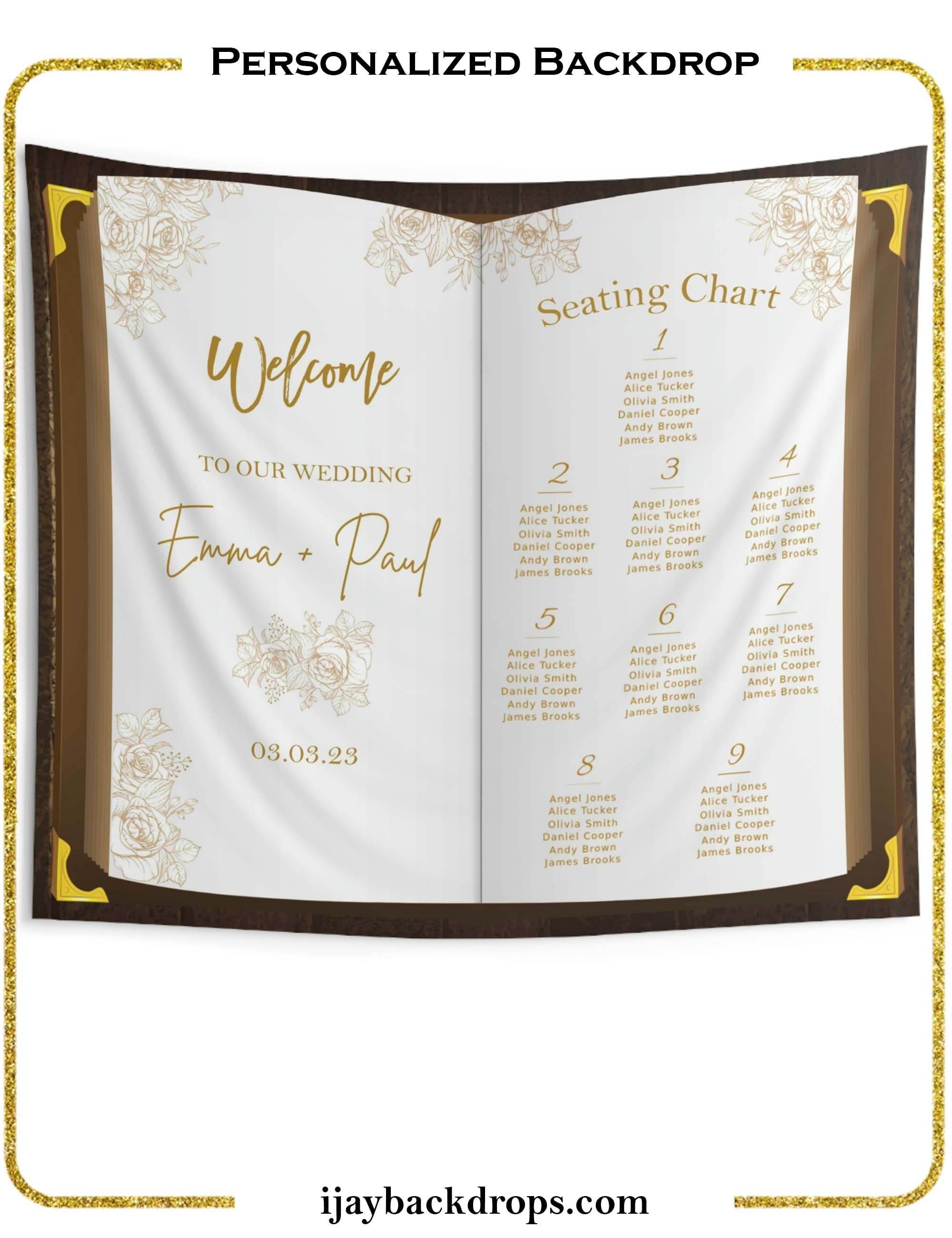 Large Seating Chart Backdrop - iJay Backdrops