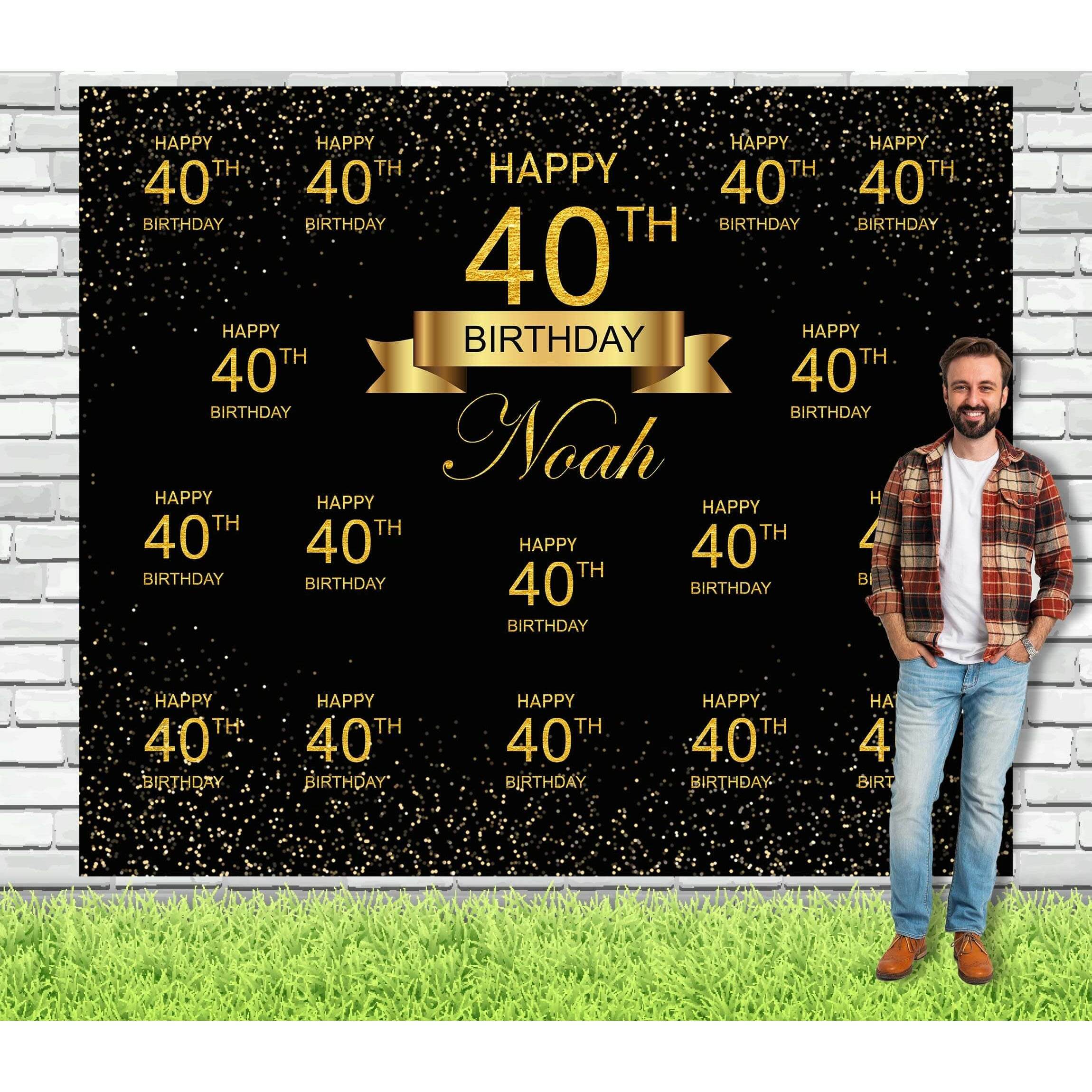 Step, Repeat Black and Gold Glitter Backdrop - iJay Backdrops
