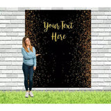 Black and Gold Personalized Birthday Backdrop - iJay Backdrops
