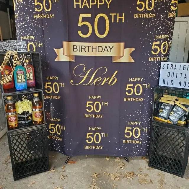 Step, Repeat Black and Gold Glitter Backdrop - iJay Backdrops