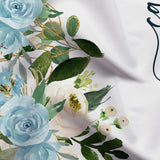 Personalized Baby Name - Blue Floral Baby Shower Backdrop - iJay Backdrops