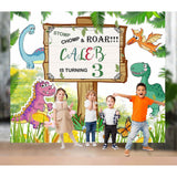 Dino Birthday Party Backdrop for Boy Party
