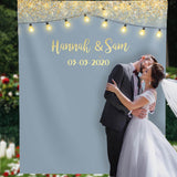 Dusty Blue Lights Backdrop for a Dusty Blue Wedding Theme