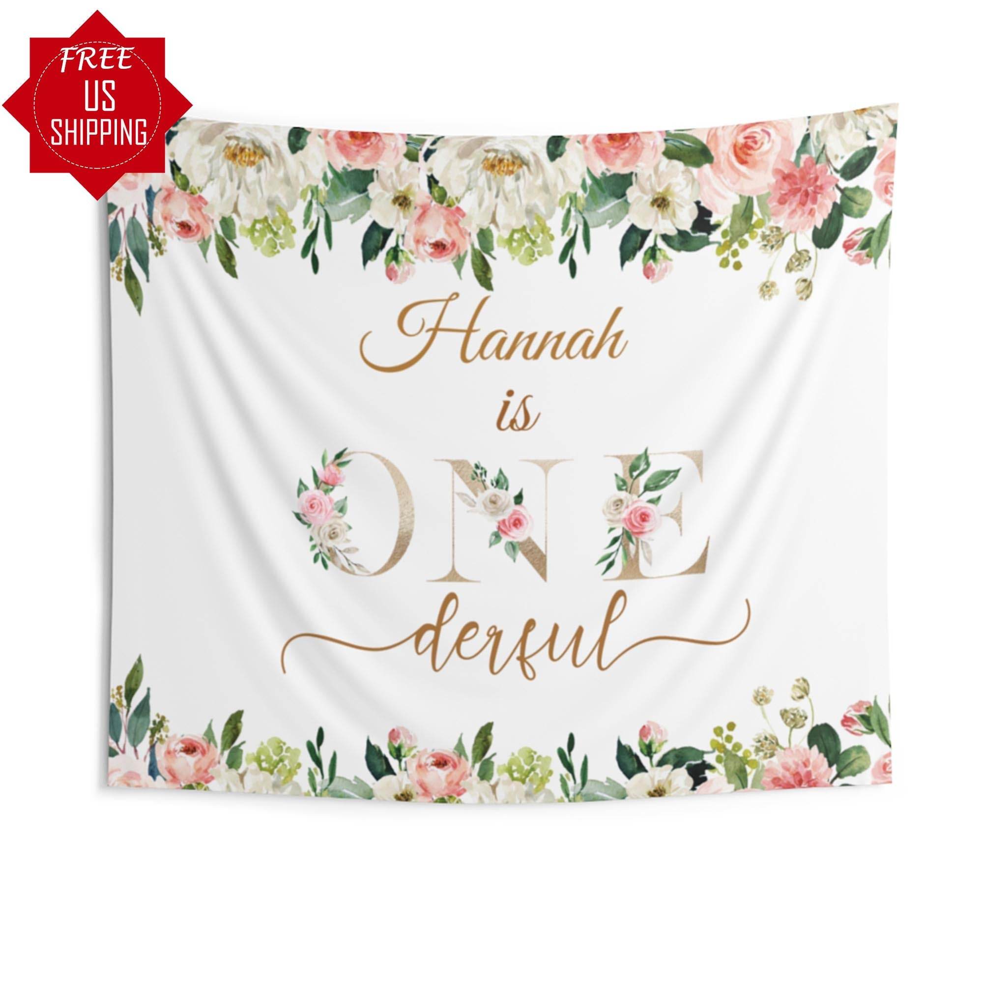 Pink Floral Kids Birthday Backdrop - iJay Backdrops