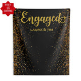 Black and Gold Engagement Backdrop - iJay Backdrops