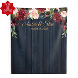 Navy Blue and Burgundy Wedding Backdrop - iJay Backdrops
