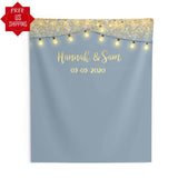 Dusty Blue Lights Backdrop for a Dusty Blue Wedding Theme - iJay Backdrops