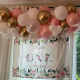 Pink Floral Kids Birthday Backdrop - iJay Backdrops