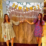 Rustic Wood Background With String Lights - iJay Backdrops
