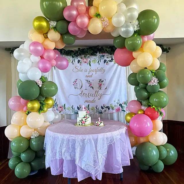Pink Floral Kids Birthday Backdrop - iJay Backdrops