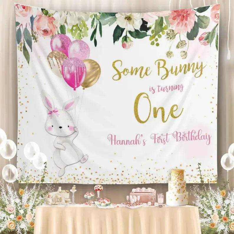 Easter Bunny Birthday Backdrop - iJay Backdrops
