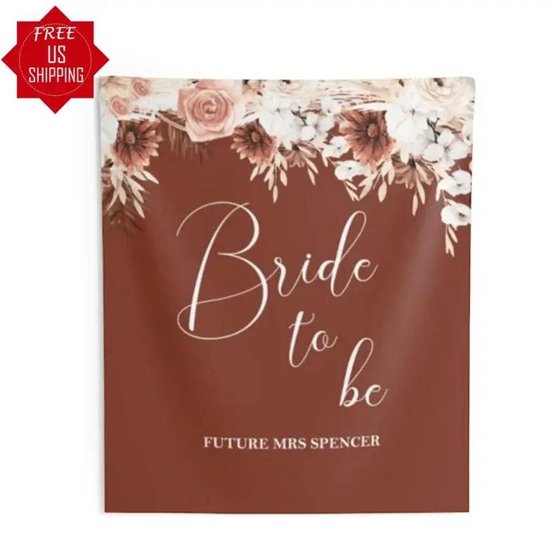 Terracotta Bride To Be Floral Backdrop - iJay Backdrops