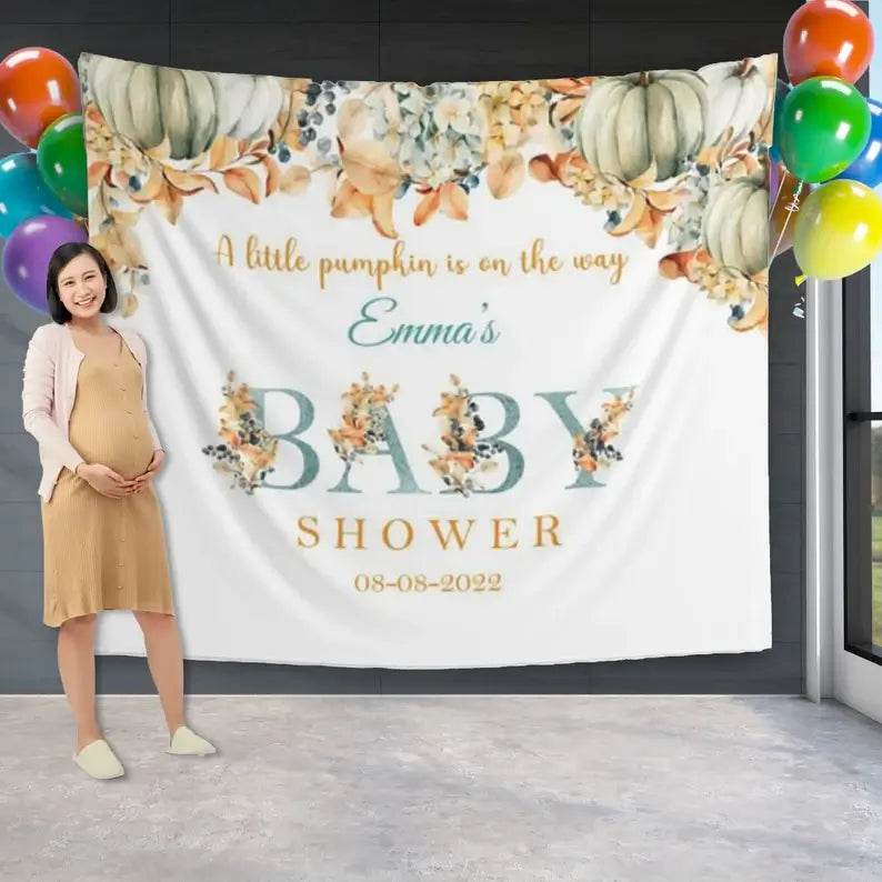 Boho Pumpkin Baby Shower Backdrop - iJay Backdrops