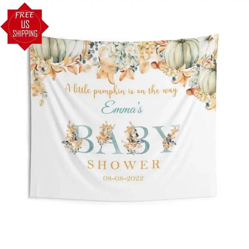Boho Pumpkin Baby Shower Backdrop - iJay Backdrops