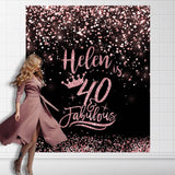 Rose Gold 40 and Fabulous birthday backdrop - iJay Backdrops