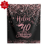 Rose Gold 40 and Fabulous birthday backdrop - iJay Backdrops