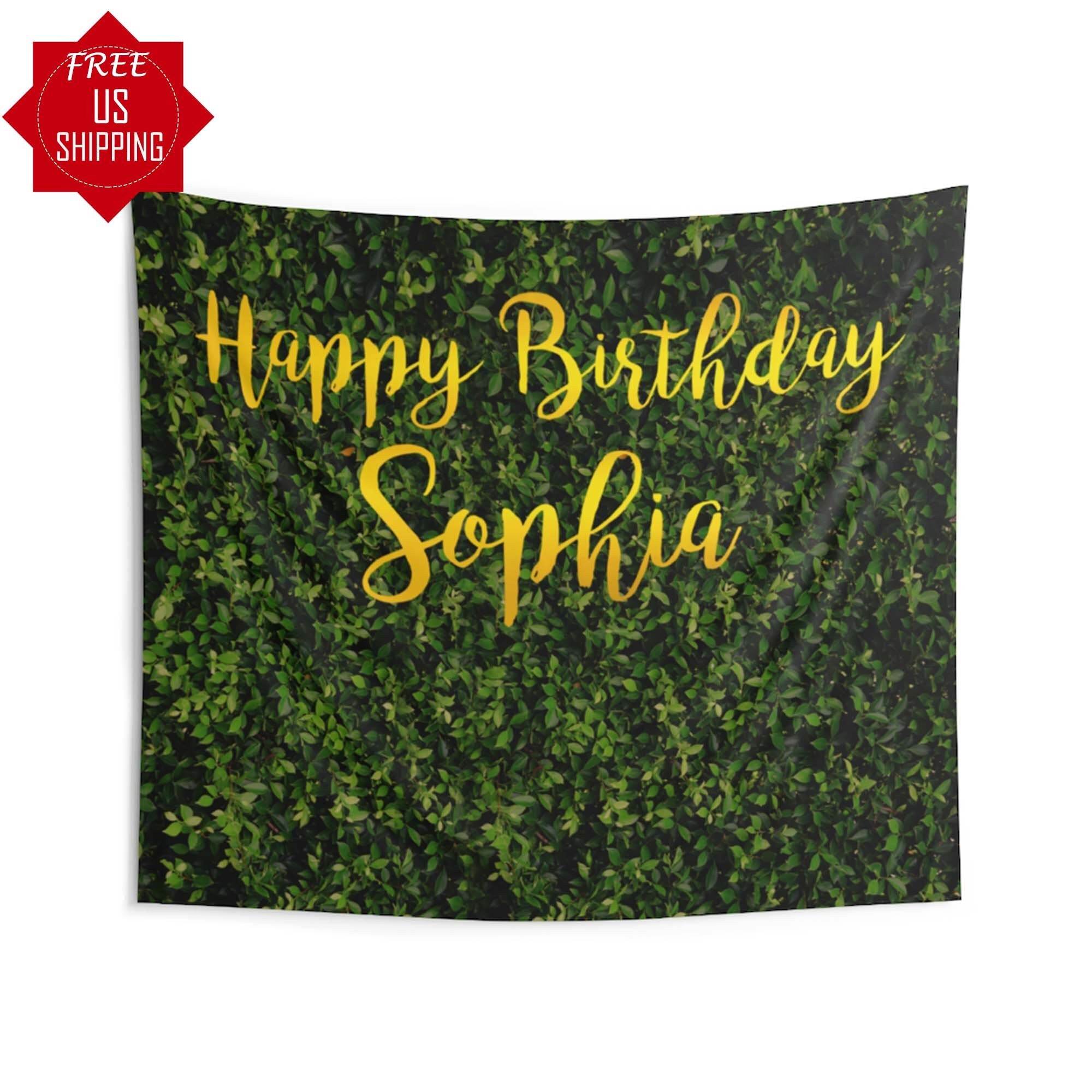 Artificial Grass Wall Birthday Backdrop with Gold Letters - iJay Backdrops