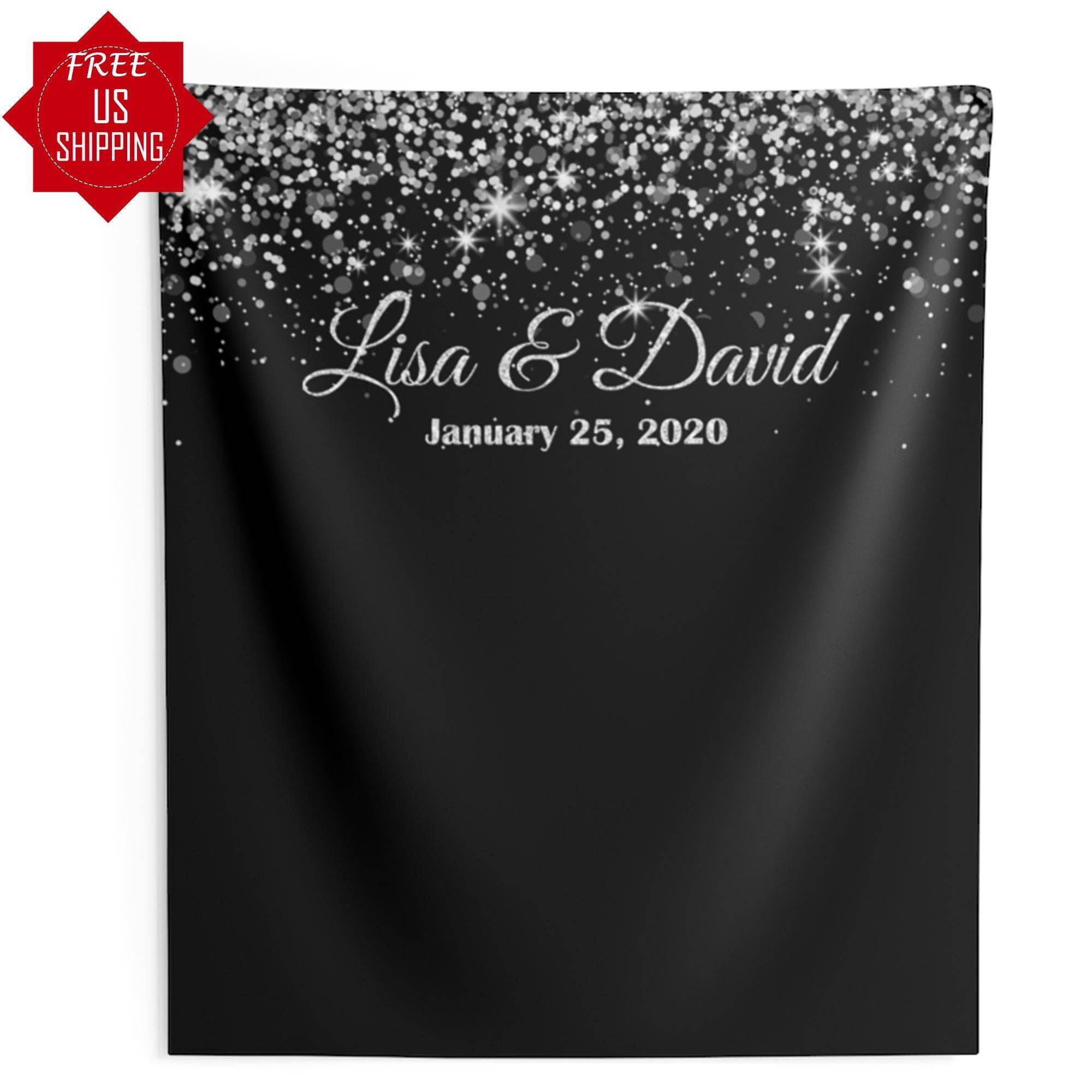 Black and Silver Wedding Backdrop - iJay Backdrops
